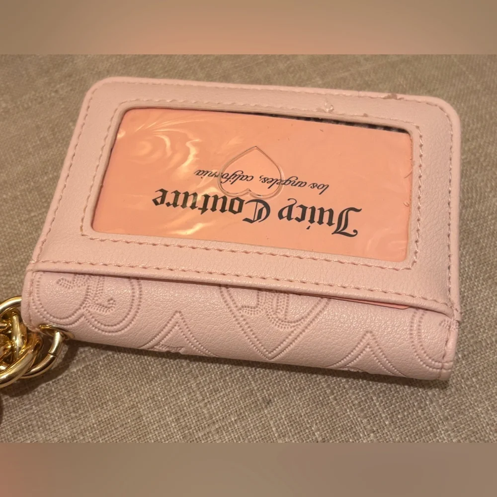 Juicy Couture Light Pink Monogram Key & Card Holder